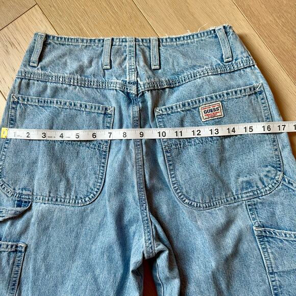 Vintage Guess Baggy Carpenter Jeans Light Wash Size 28 Made in the USA - Picture 9 of 12